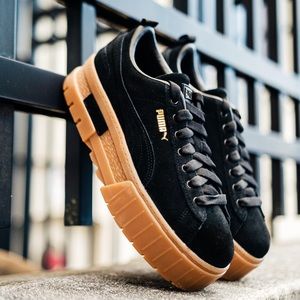 puma mayze black gum sole platform sneakers